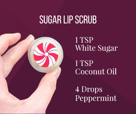 diy lip scrub with coconut oil and white sugar