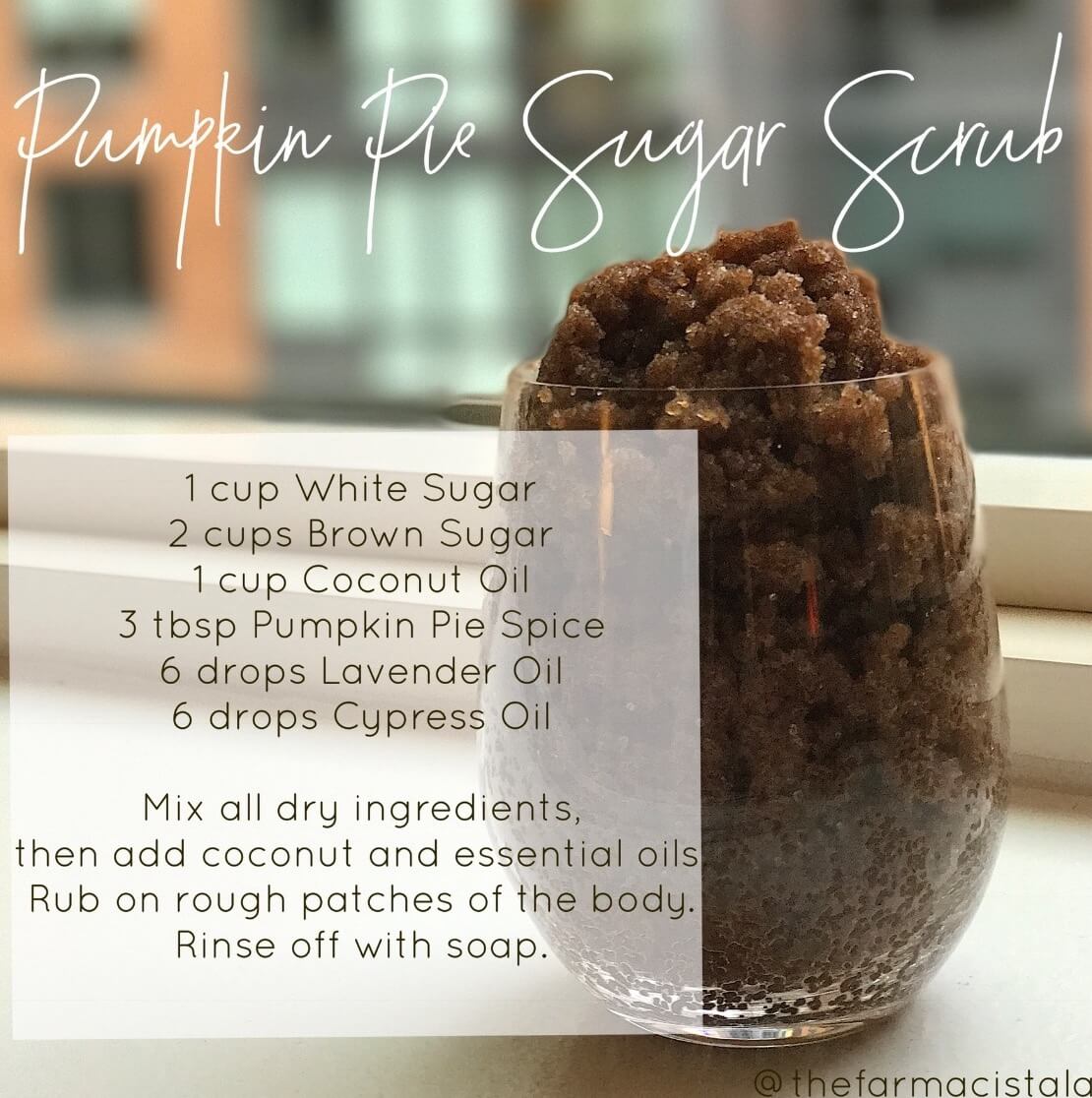 pumpkin pie sugar scrub recipe card