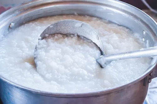 Homemade congee from jasmine rice
