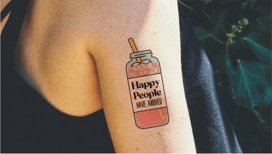 Happy People Have Arrived Temporary Tattoo